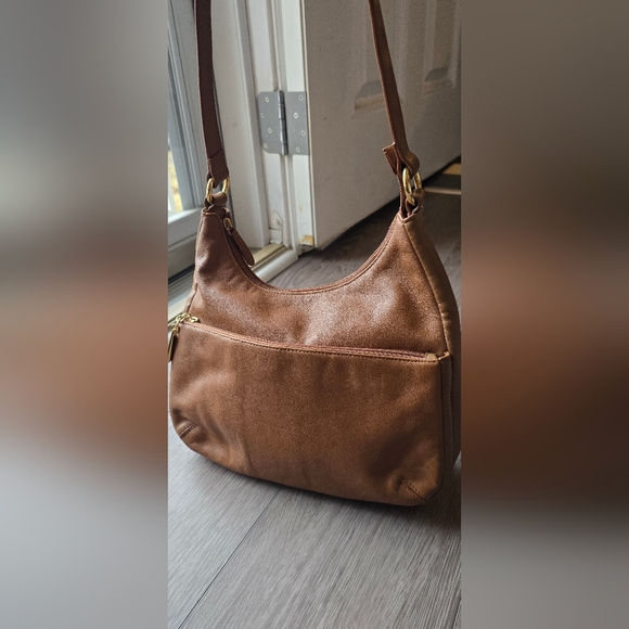 Giani Bernini Light Brown Tan Genuine Leather Hobo Shoulder Bag Minimalist Chic - Picture 10 of 14